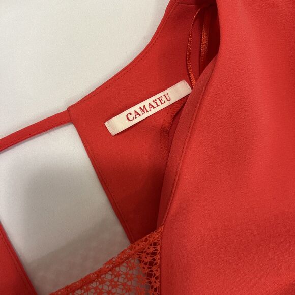 Camaieu Women’s Dress Drop Waist Ruffle Hem Size S/M Buttons - Picture 2 of 7